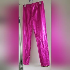 NWOT  hot pink shiny leggings